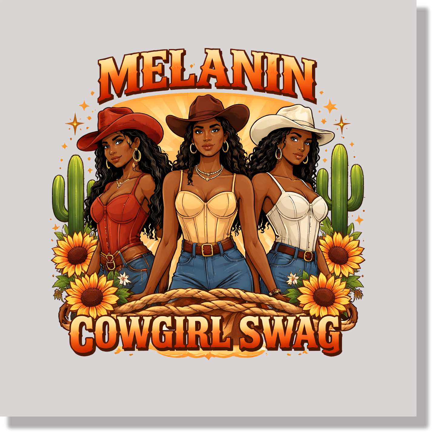 Melanin Cowgirl Swag Women DTF Transfer