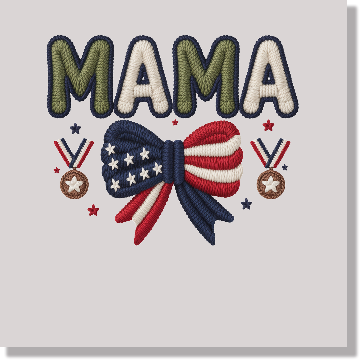 Military Mama Faux Yarn Mom DTF Transfer