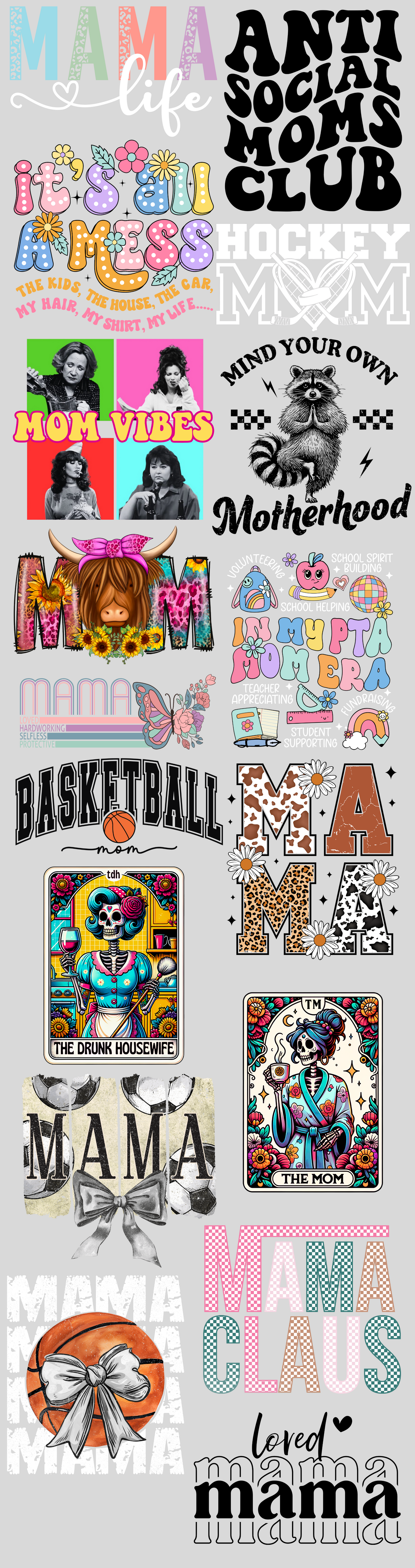 Pre-made 22x84 Mom DTF Gang Sheet - Ink Masters DTF