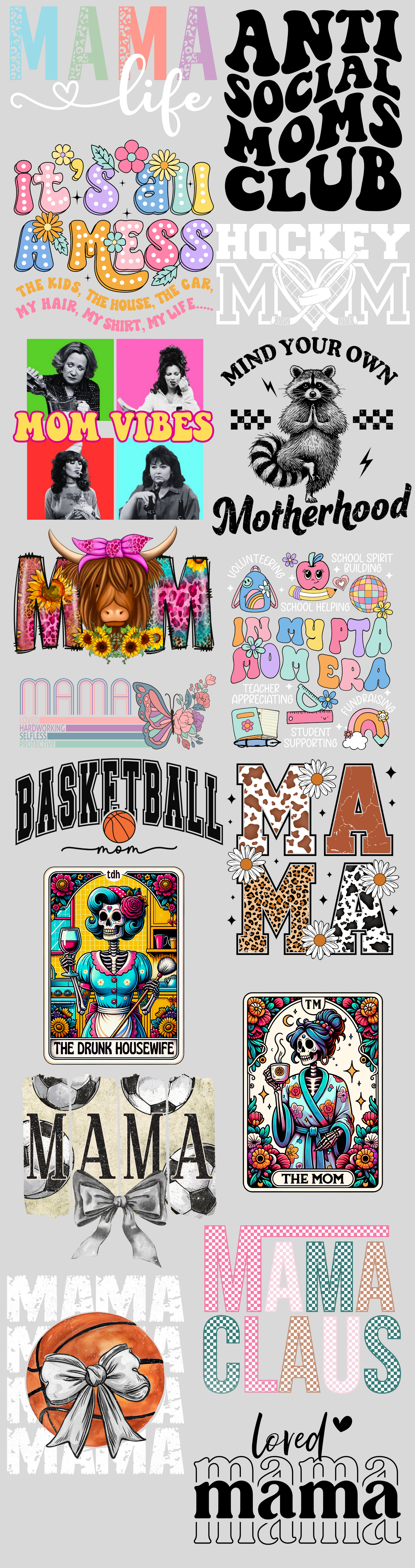Pre-made 22x84 Mom DTF Gang Sheet - Ink Masters DTF