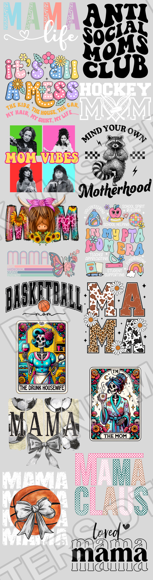 Pre-made 22x84 Mom DTF Gang Sheet - Ink Masters DTF