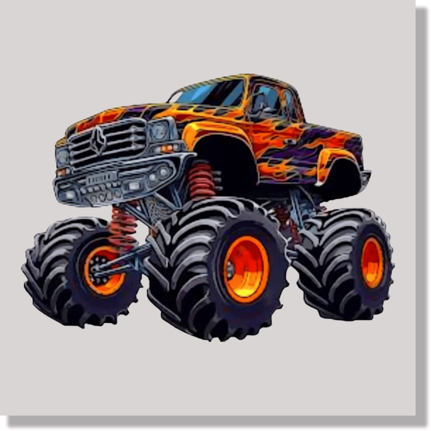 Monster Truck Orange And Purple DTF Transfer