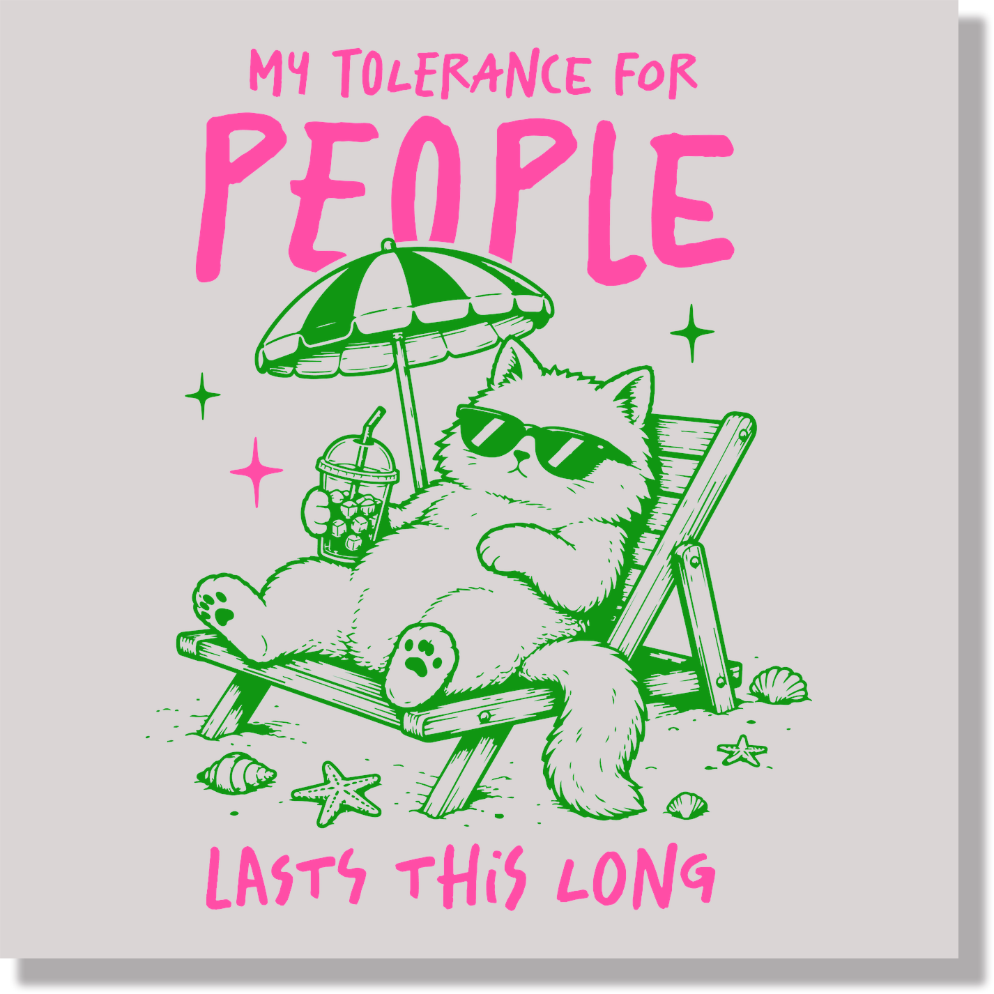 My Tolerance For People Lasts This Long DTF Transfer