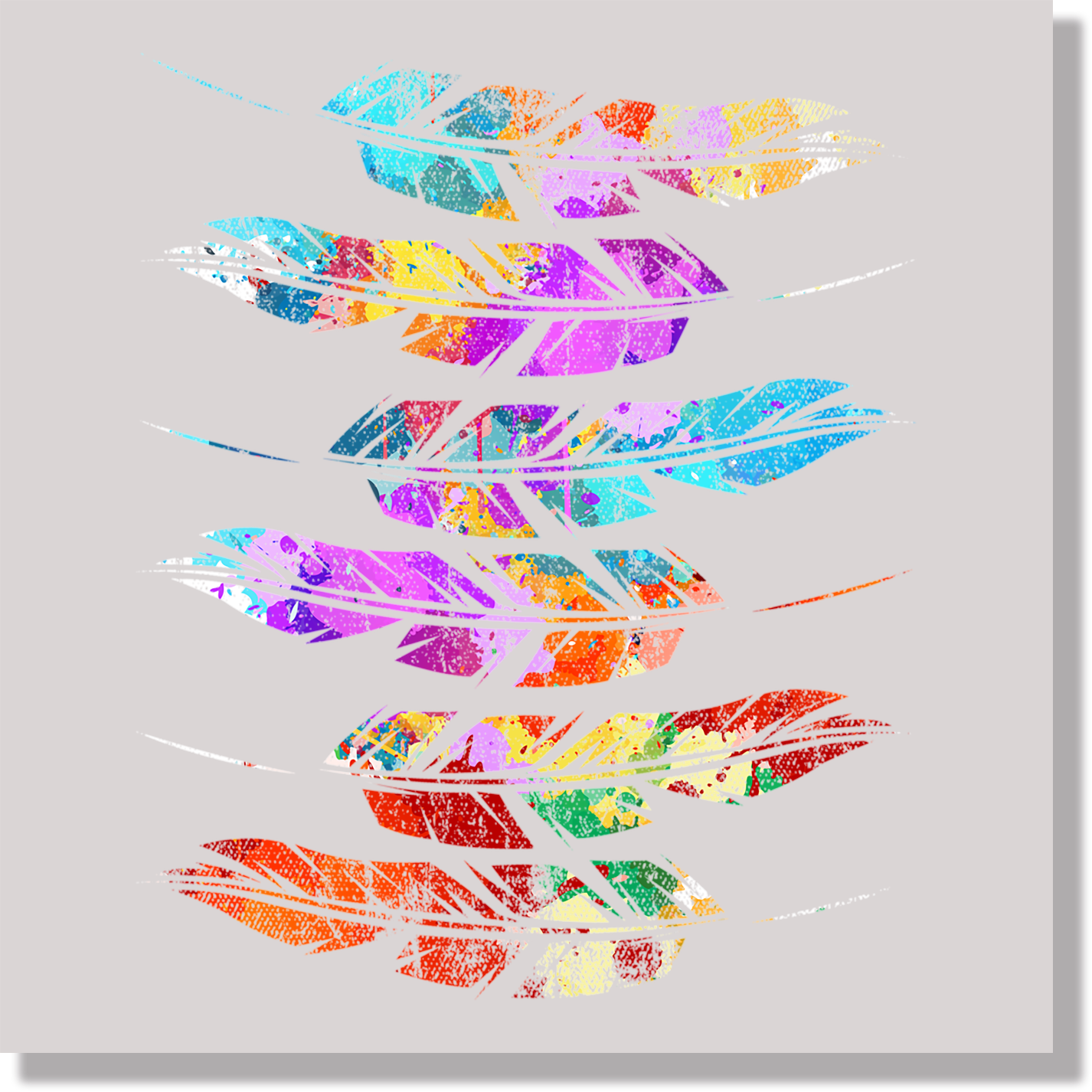 Native American Colorful Feathers DTF Transfer
