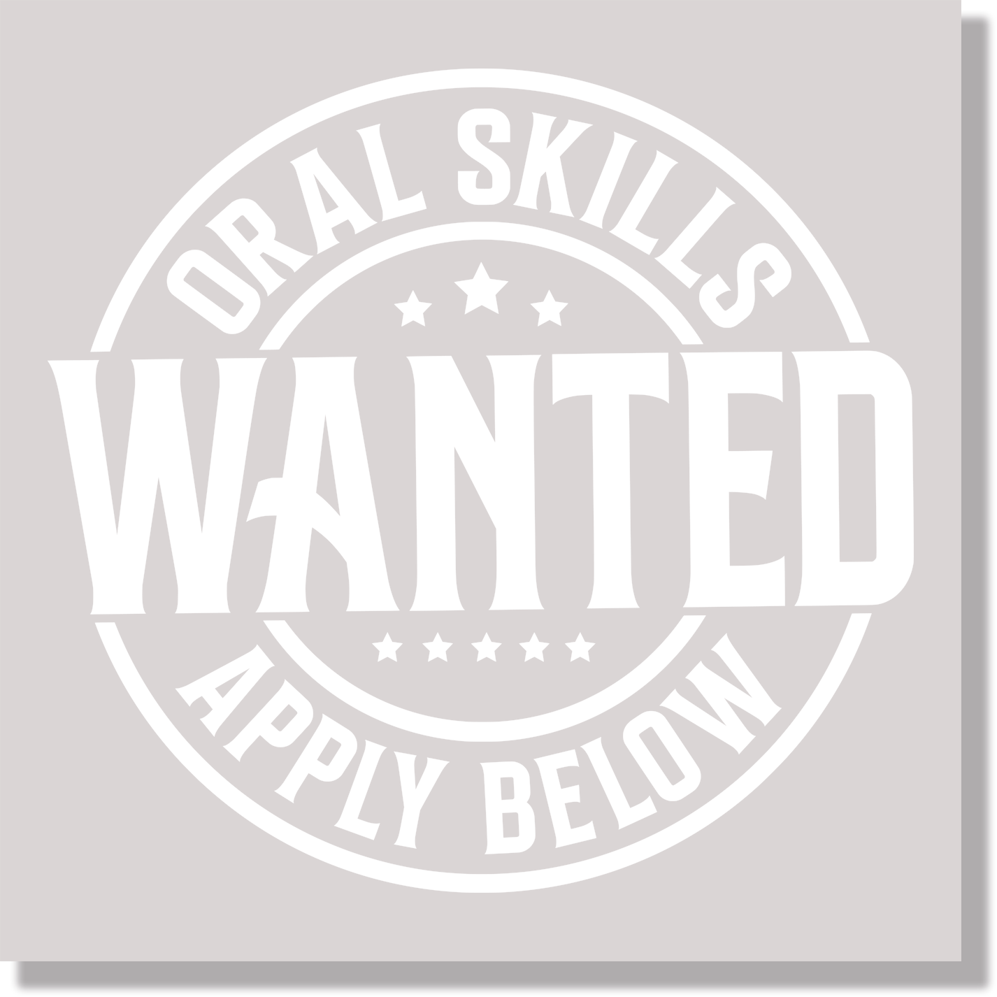 Oral Skills Wanted Apply Below Funny DTF Transfer