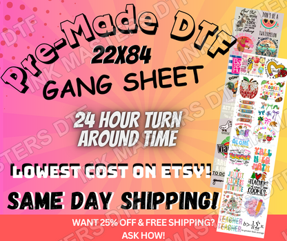 Pre-made 22x84 Tarot Card DTF Gang Sheet - Ink Masters DTF