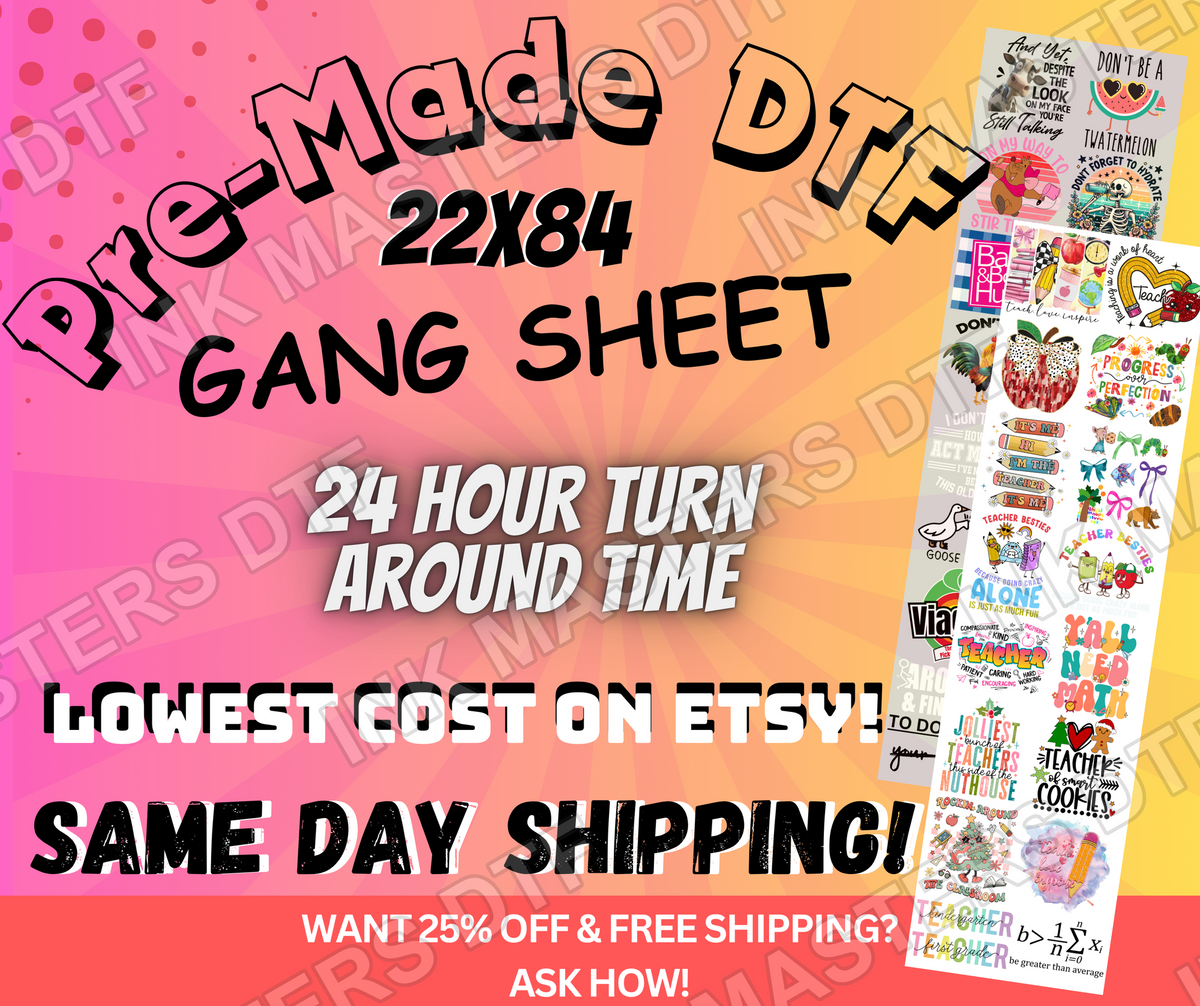 Pre-made 22x84 Autism Awareness DTF Gang Sheet - Ink Masters DTF