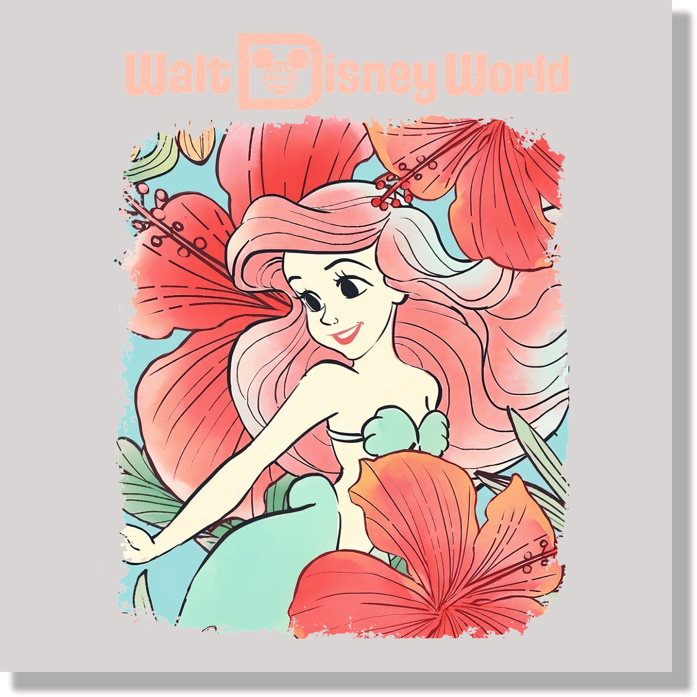 Pastel Disney Princess Ariel DTF Transfer