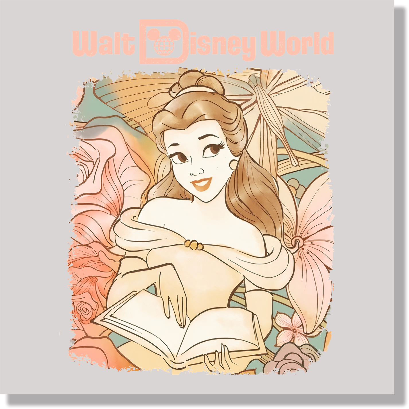 Pastel Disney Princess Belle DTF Transfer