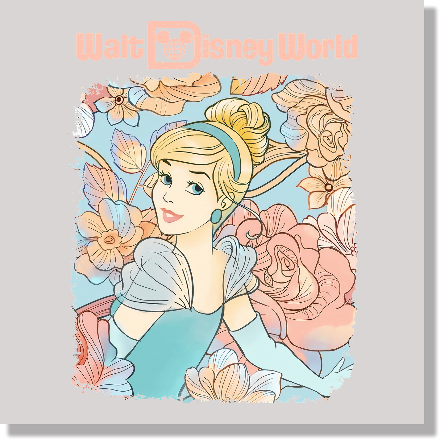 Pastel Disney Princess Cinderella DTF Transfer