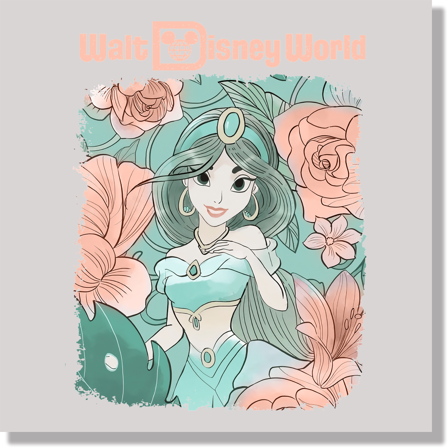 Pastel Disney Princess Jasmine DTF Transfer