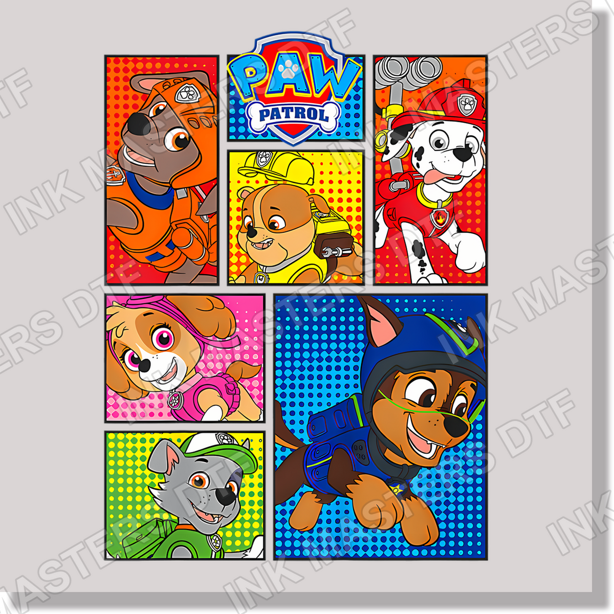 Paw Patrol Comic Page DTF Transfer