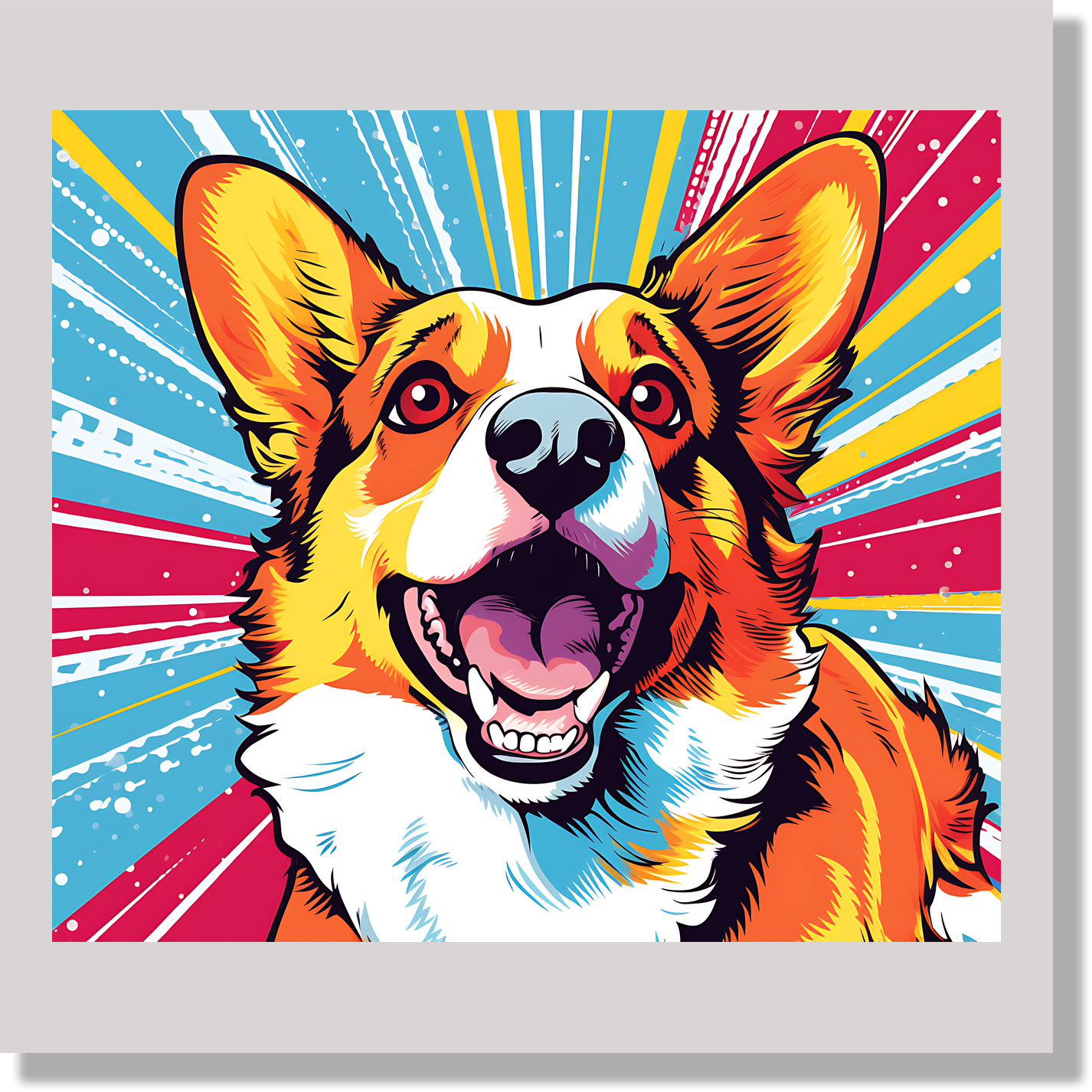 Pop Art Corgi DTF Transfer