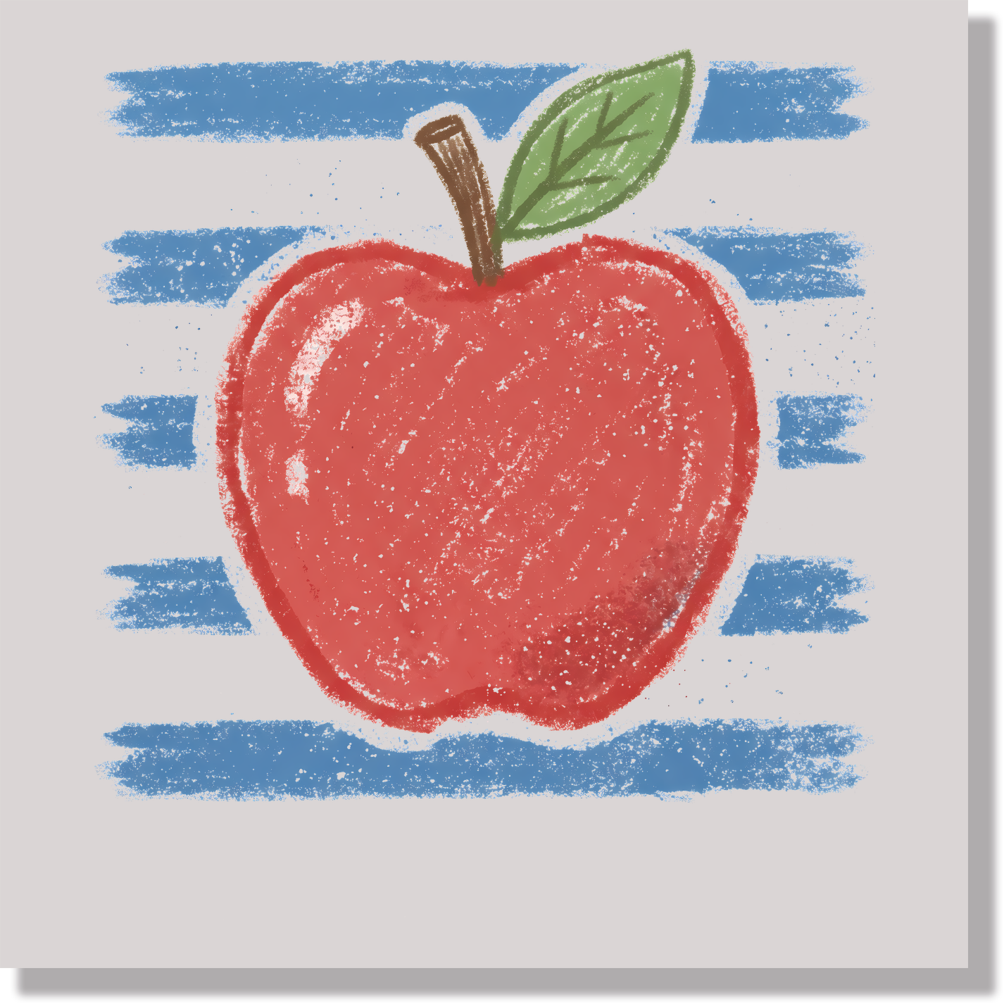 Preppy Apple Brushstroke Teacher  DTF Transfer