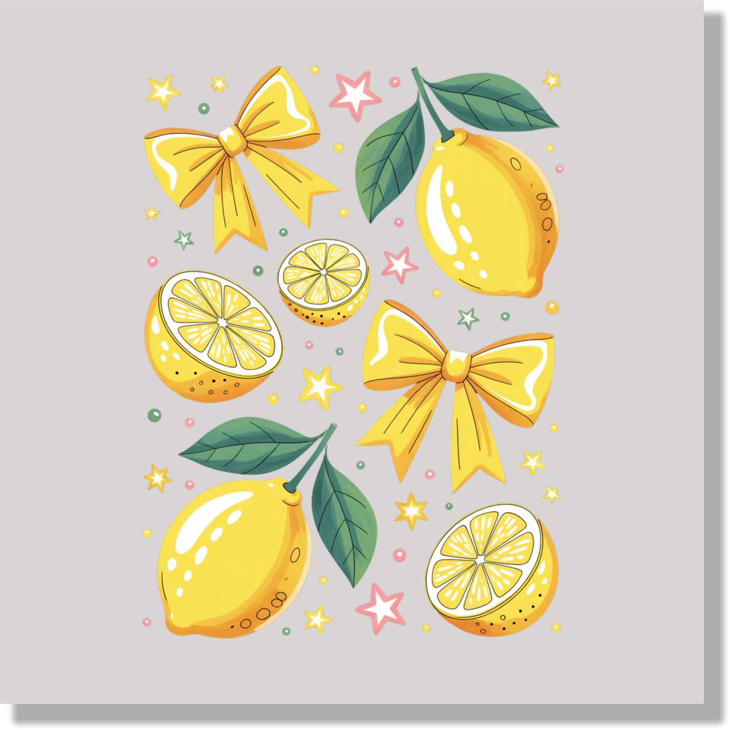Preppy Lemons And Bows Summer Women DTF Transfer