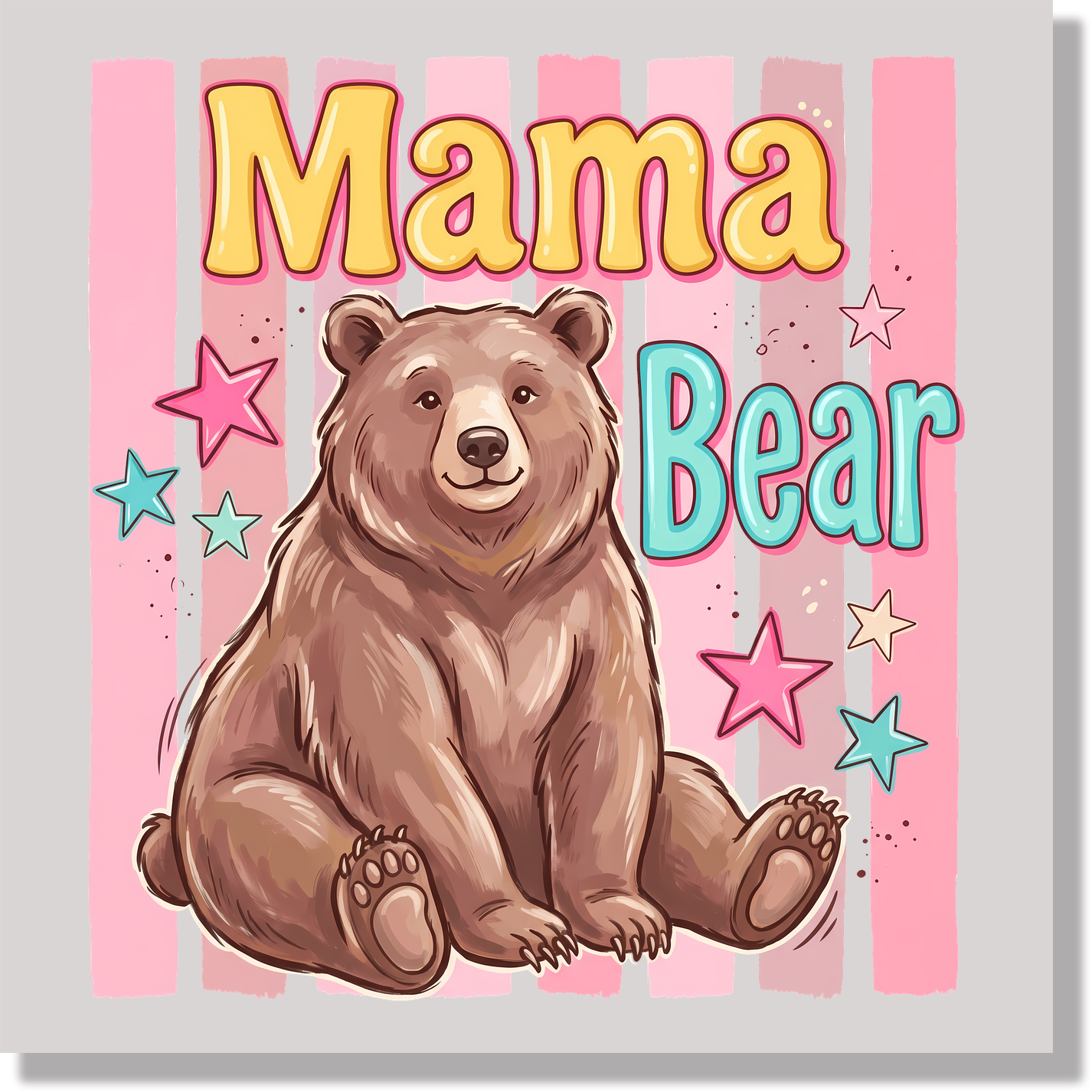 Preppy Stripe Mama Bear DTF Transfer