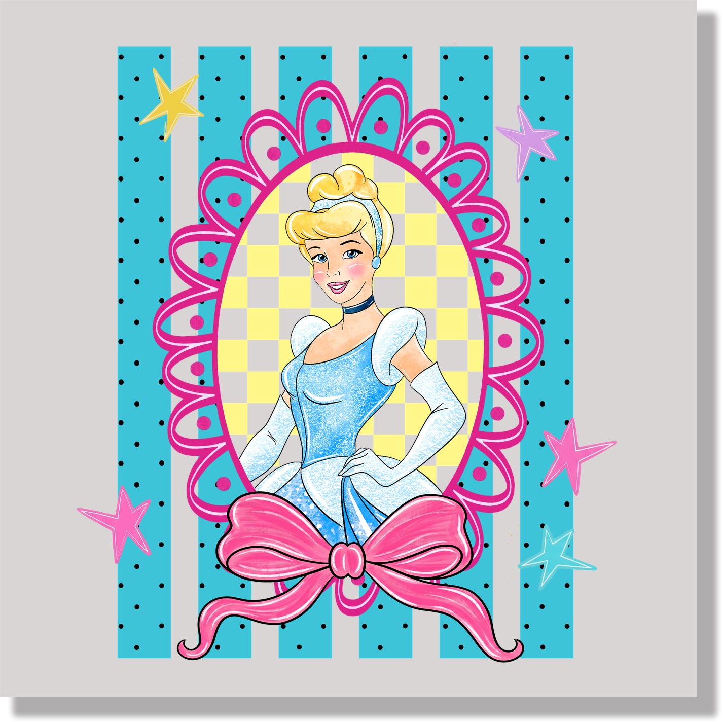 Preppy Stripes Cinderella DTF Transfer