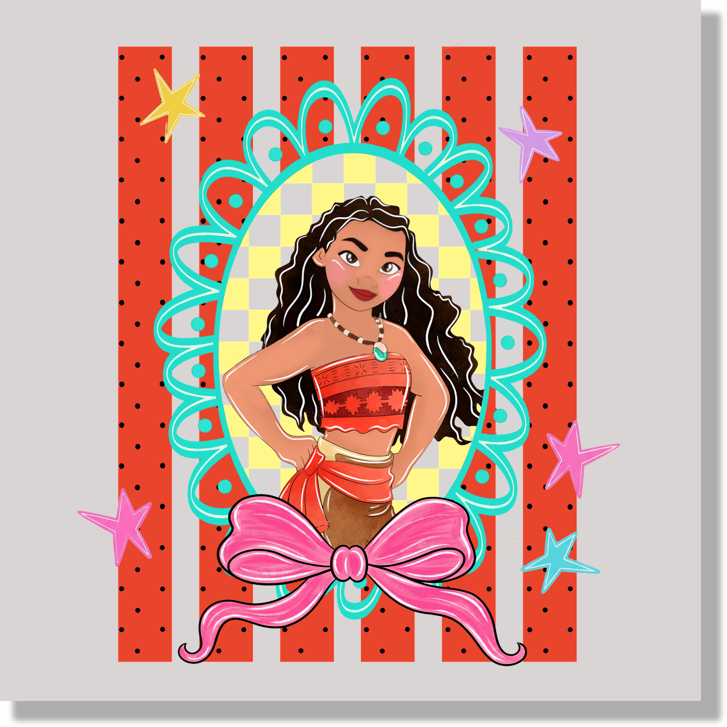 Preppy Stripes Moana DTF Transfer