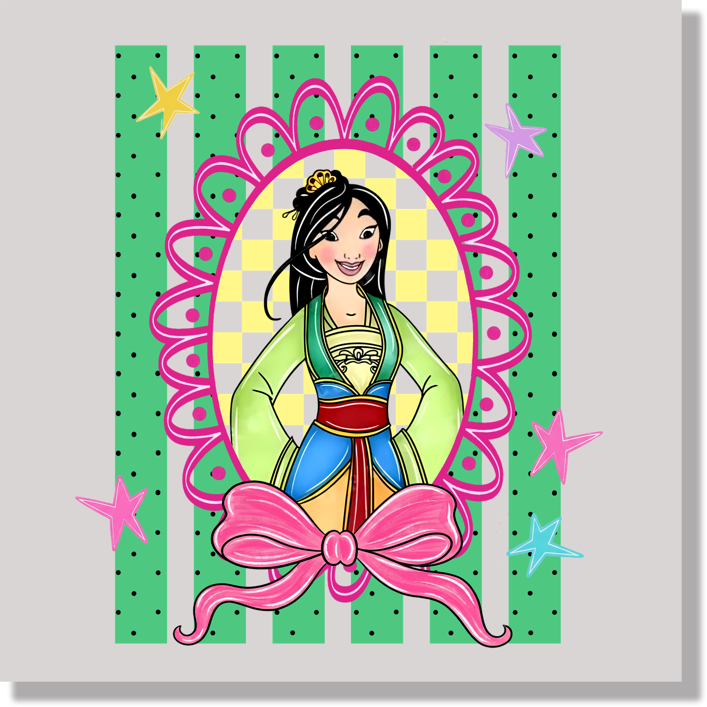 Preppy Stripes Mulan DTF Transfer