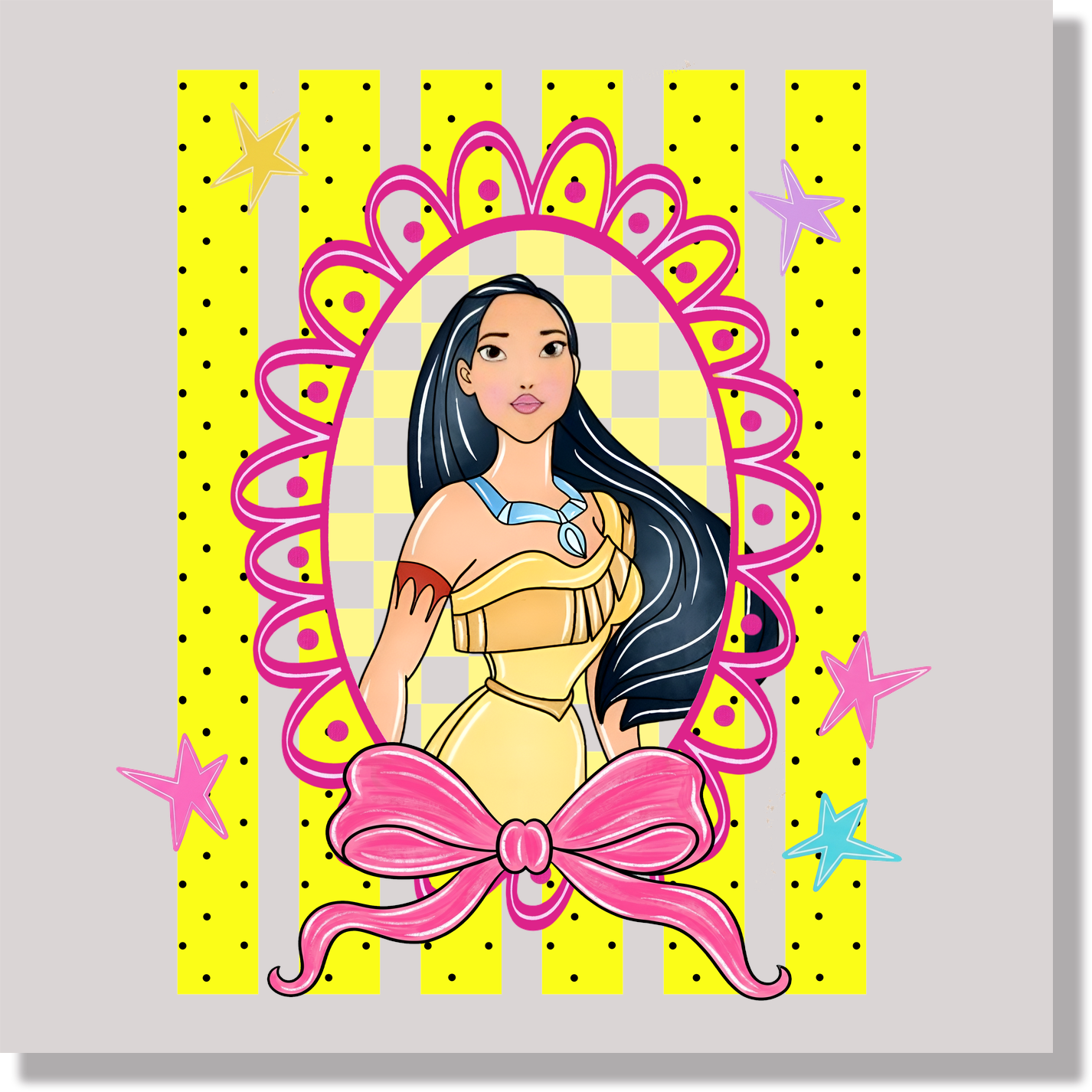 Preppy Stripes Pocahontas DTF Transfer