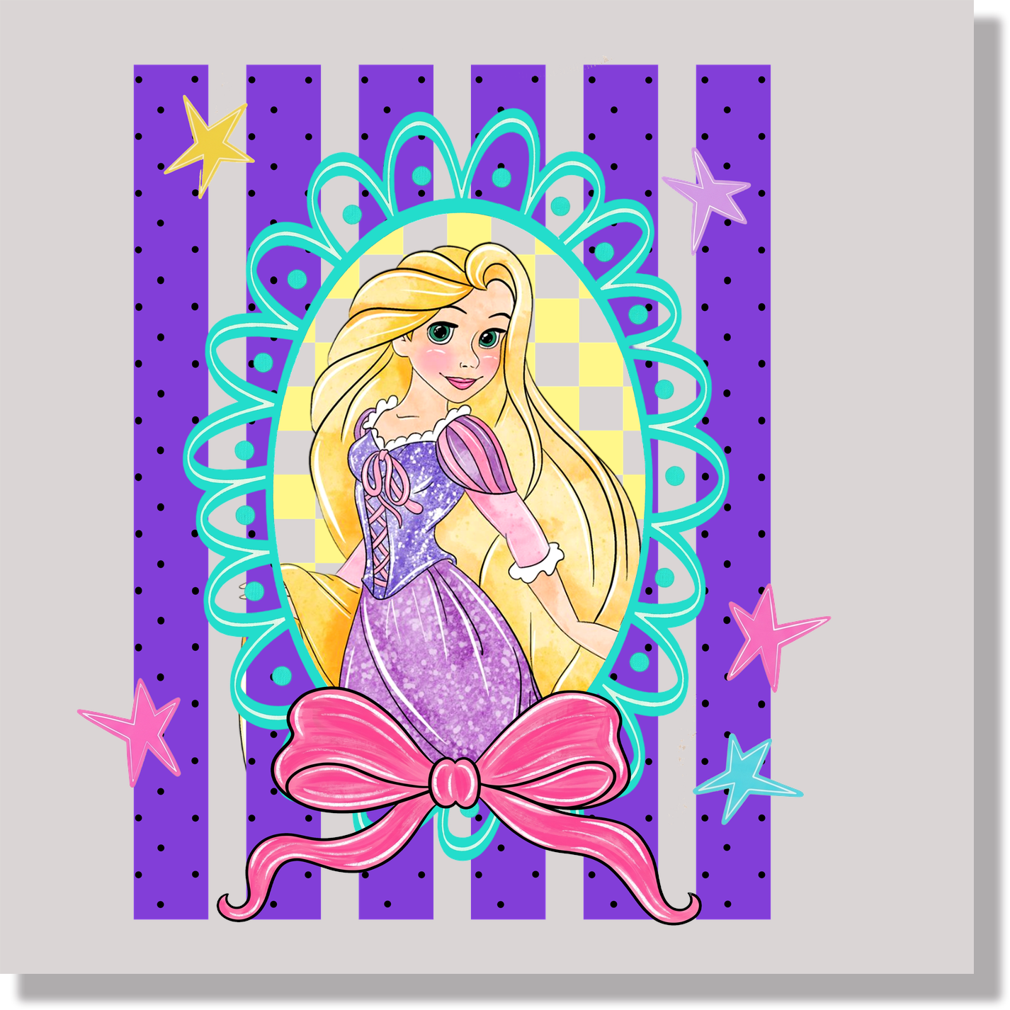 Preppy Stripes Rapunzel DTF Transfer