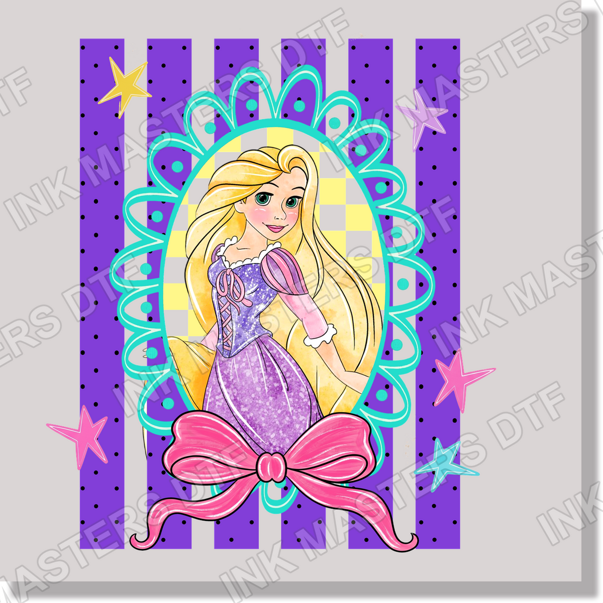 Preppy Stripes Rapunzel DTF Transfer