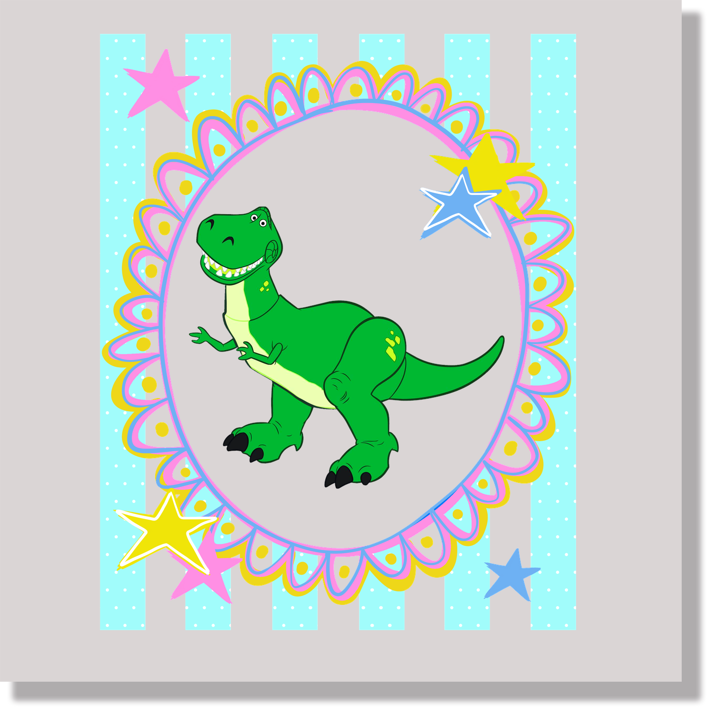Preppy Stripes Rex DTF Transfer
