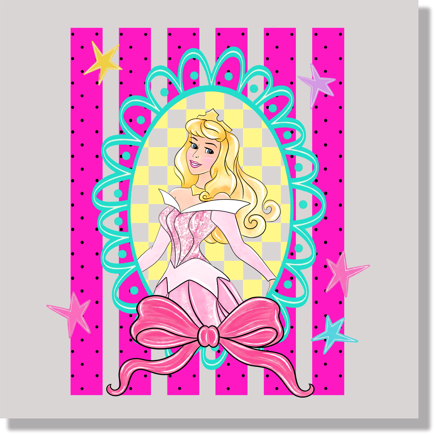 Preppy Stripes Sleeping Beauty  DTF Transfer
