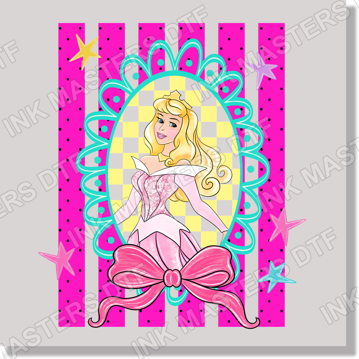 Preppy Stripes Sleeping Beauty  DTF Transfer
