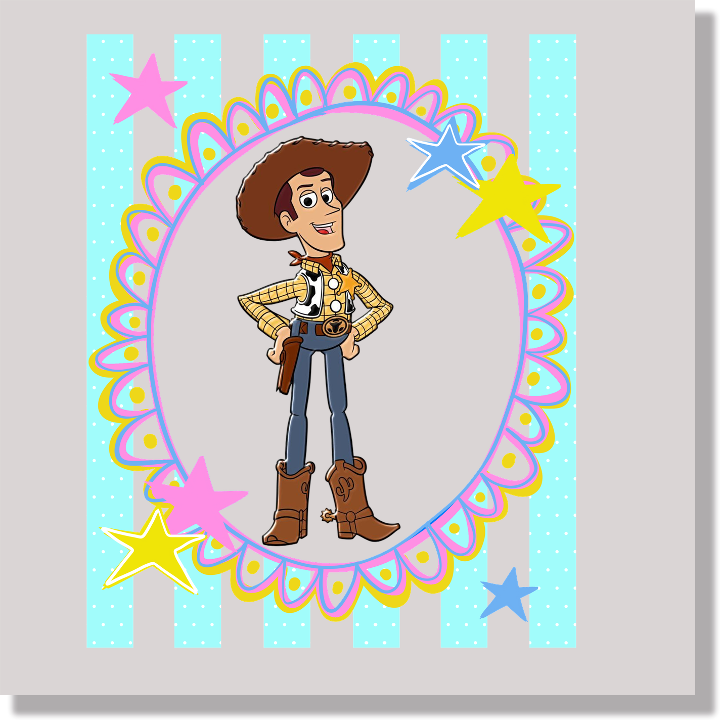 Preppy Stripes Woody DTF Transfer