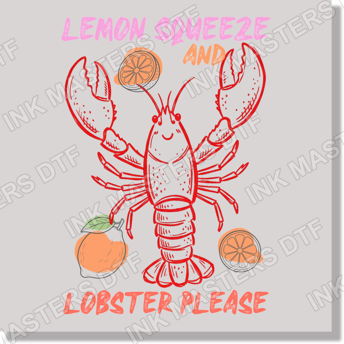 Preppy Summer Lemon Squeeze And Lobster Please  DTF Transfer
