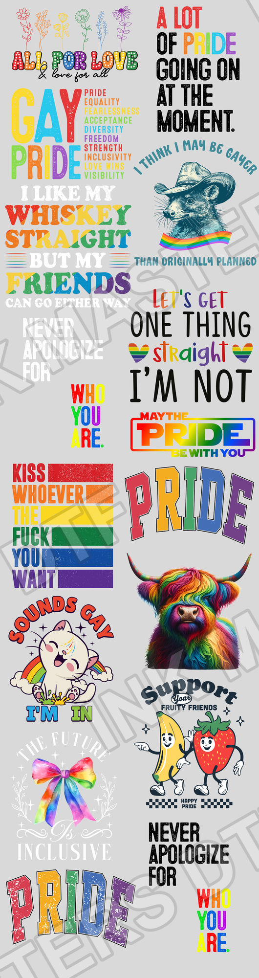 Pre-made 22x84 Pride DTF Gang Sheet - Ink Masters DTF
