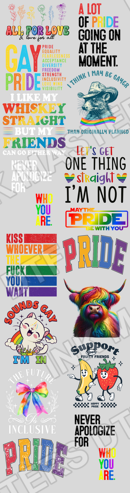 Pre-made 22x84 Pride DTF Gang Sheet - Ink Masters DTF