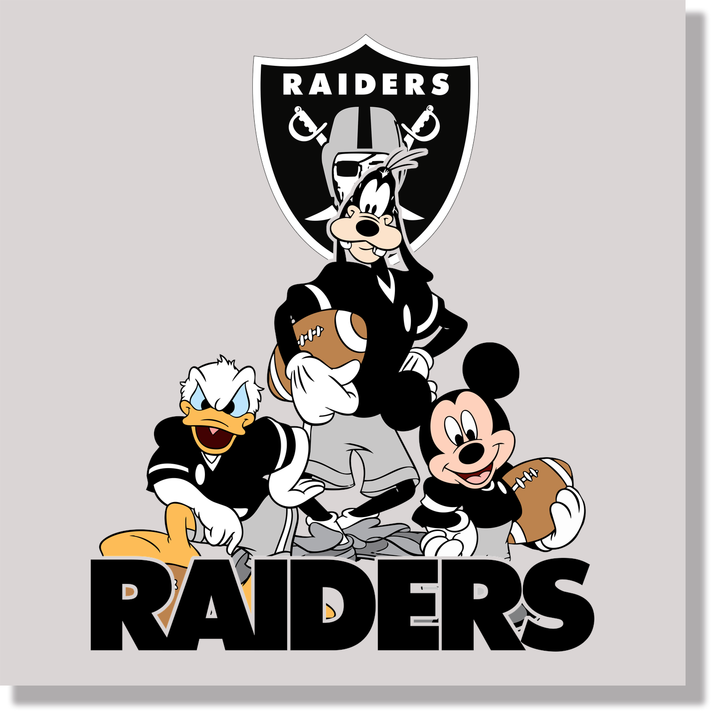 Raiders Football Mickey & Friends DTF Transfer