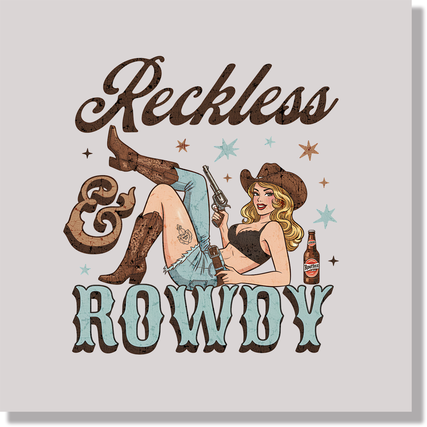 Reckless And Rowdy Cowgirl Women DTF Transfer
