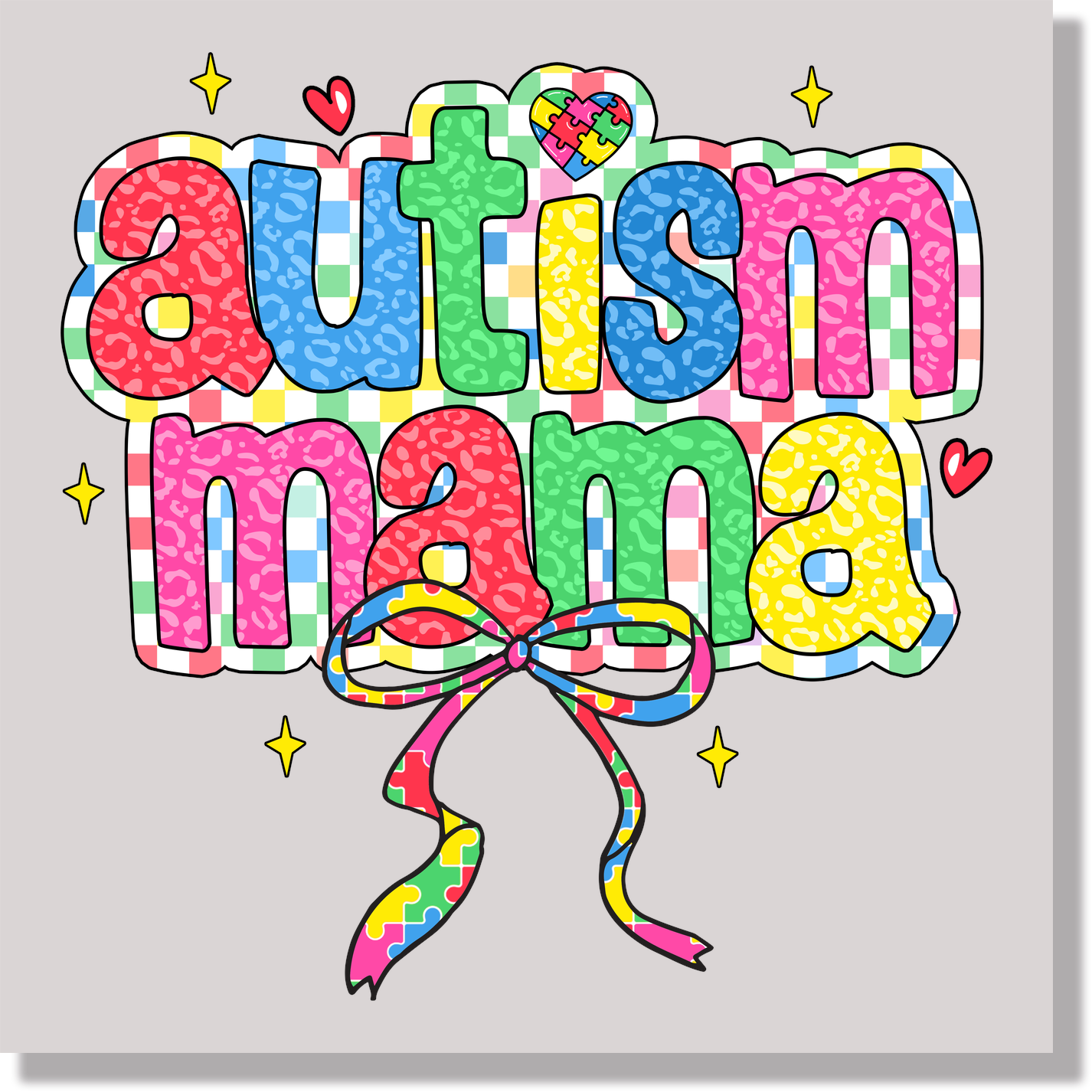 Retro Autism Mama Coquette DTF Transfer