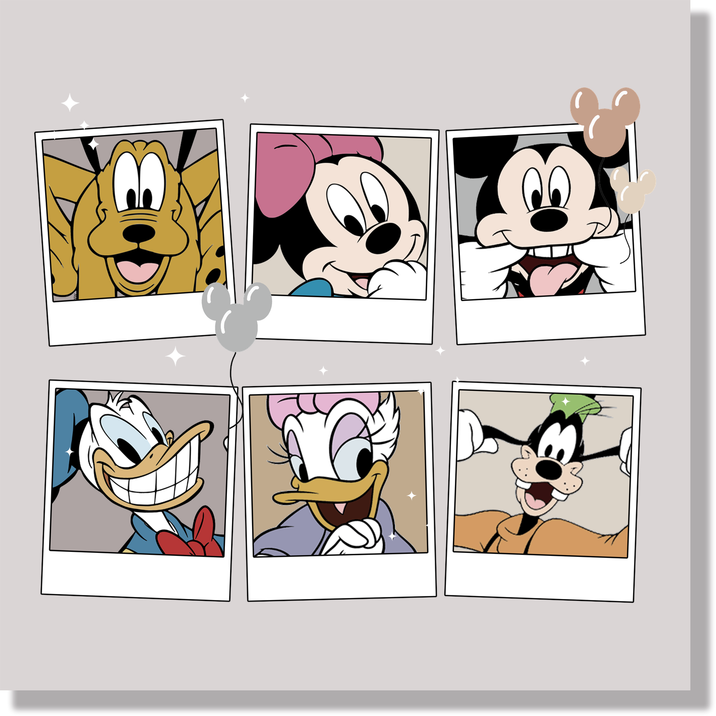 Silly Disney Mickey Pluto Minnie Photos DTF Transfer
