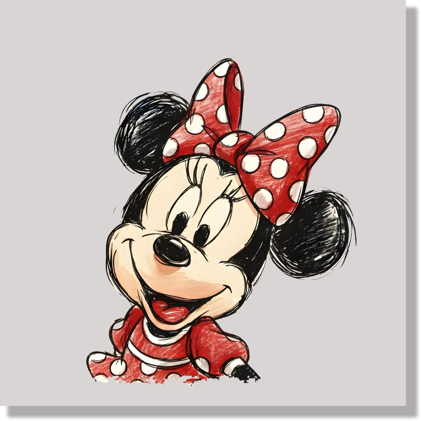 Sketch Minnie Mouse DTF Transfer