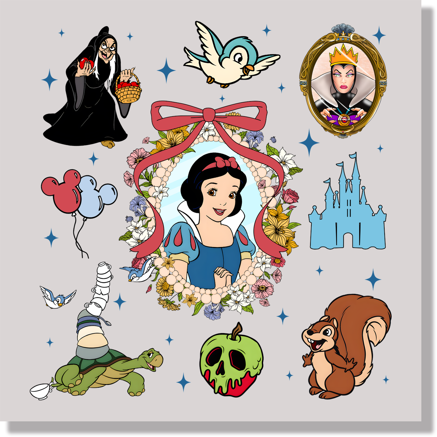 Snow White Collage DTF Transfer