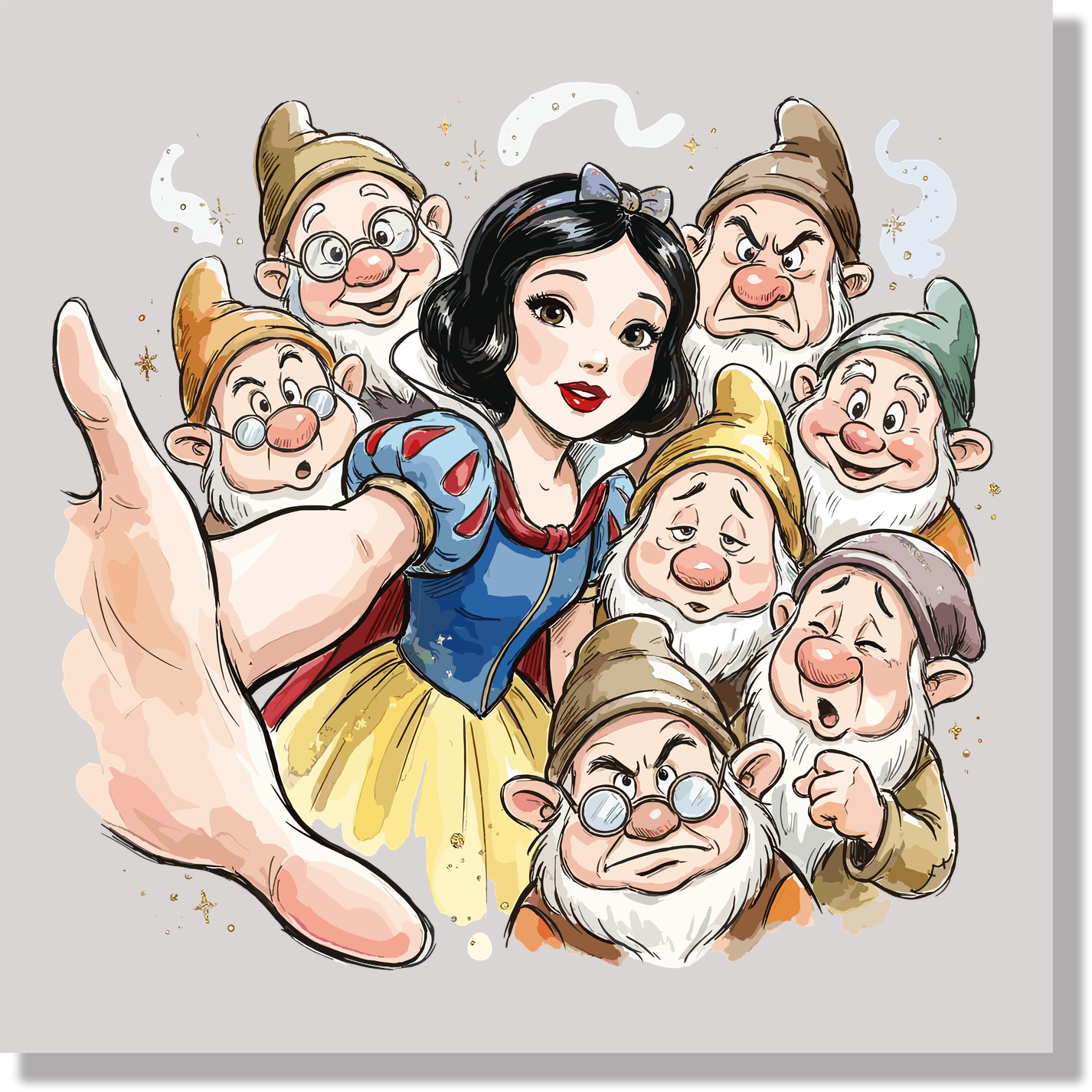 Snow White Selfie DTF Transfer