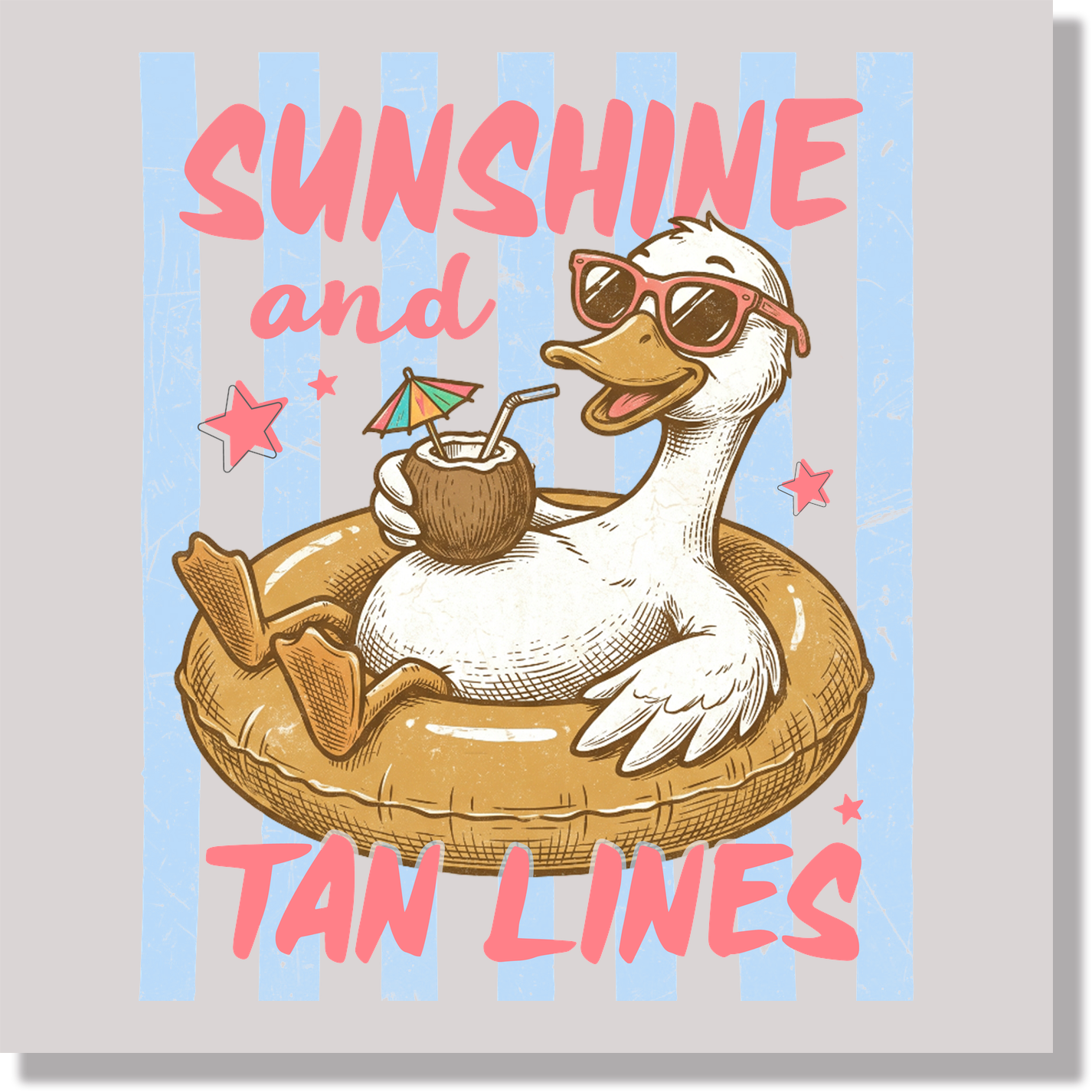 Summer Sunshine and Tan Lines Women DTF Transfer
