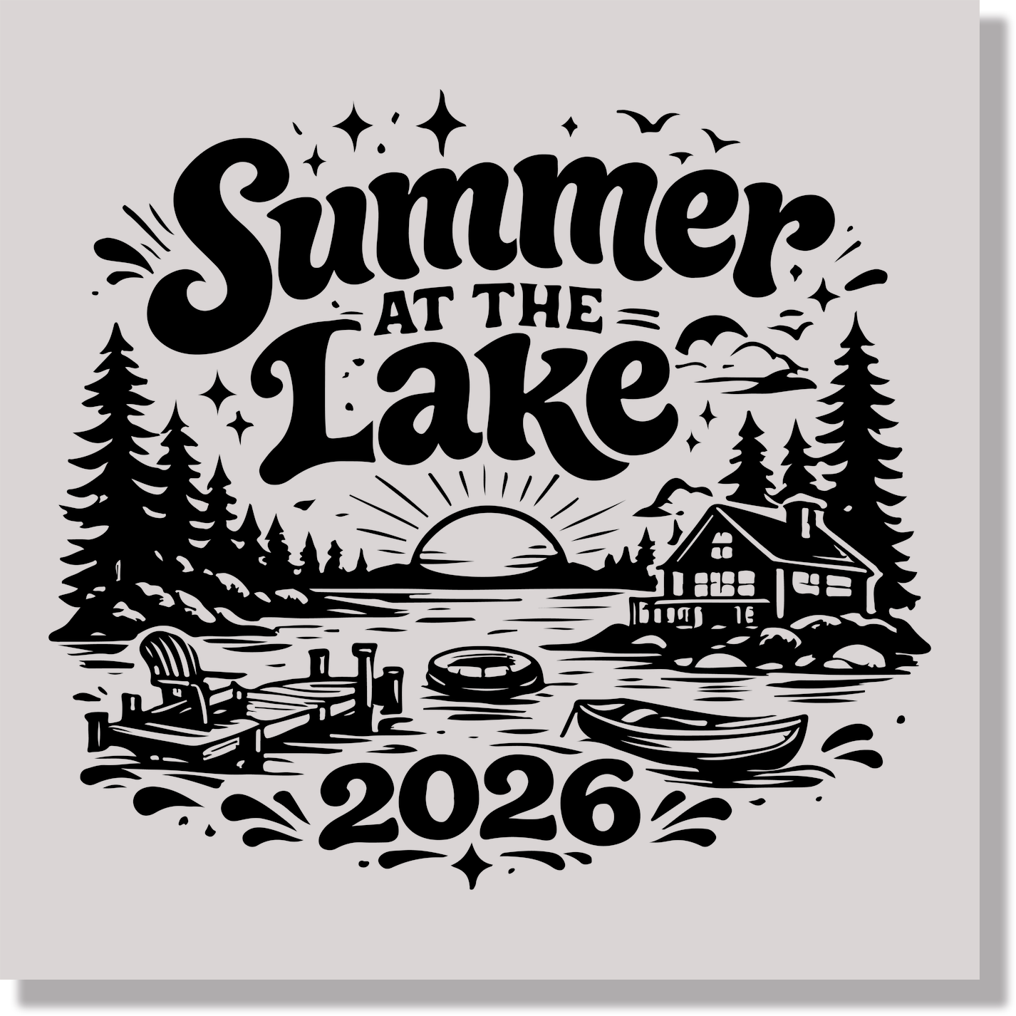 Summer at the Lake 2026 Good Vibes DTF Transfer