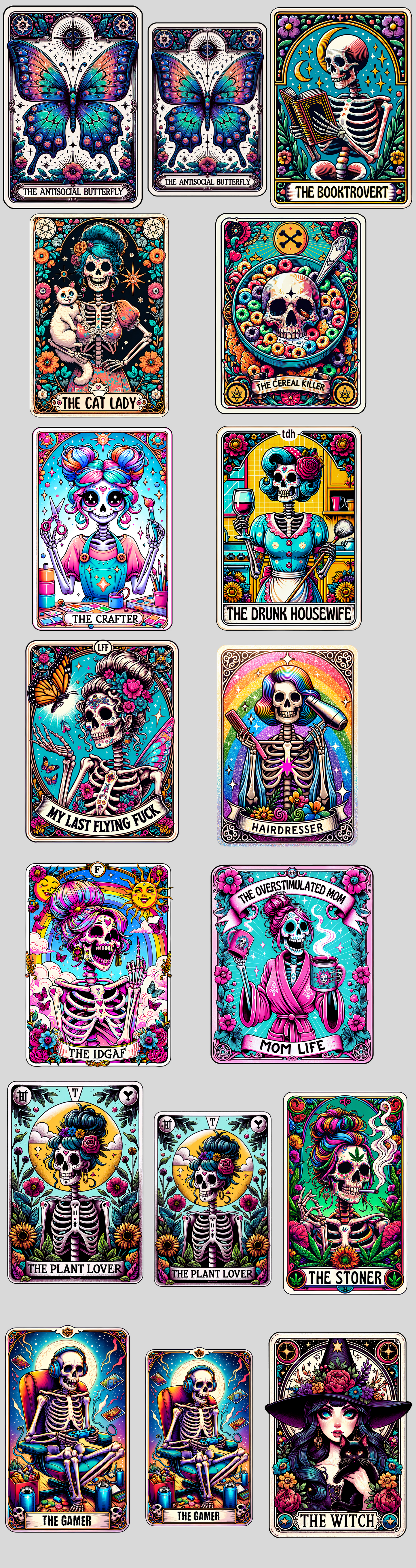Pre-made 22x84 Tarot Card DTF Gang Sheet - Ink Masters DTF