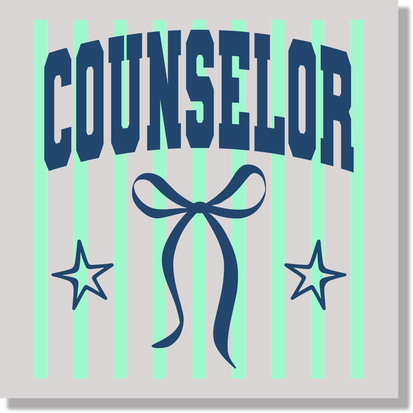 Teacher Appreciation Preppy Stripped Counselor DTF Transfer