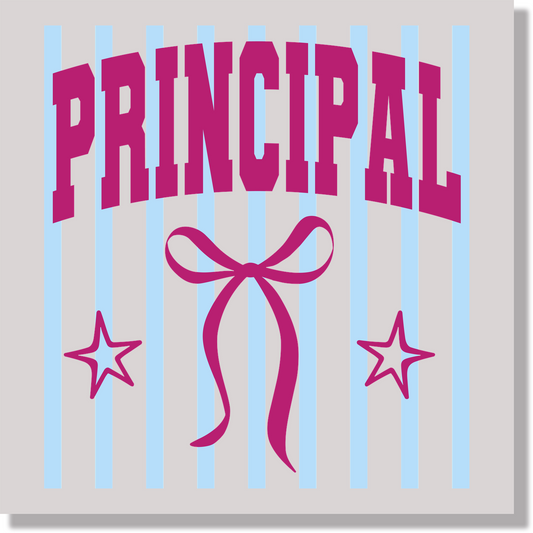 Teacher Appreciation Preppy Stripped Principal DTF Transfer