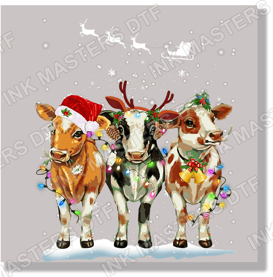 Reindeer Snow Cows DTF Transfer - Ink Masters DTF