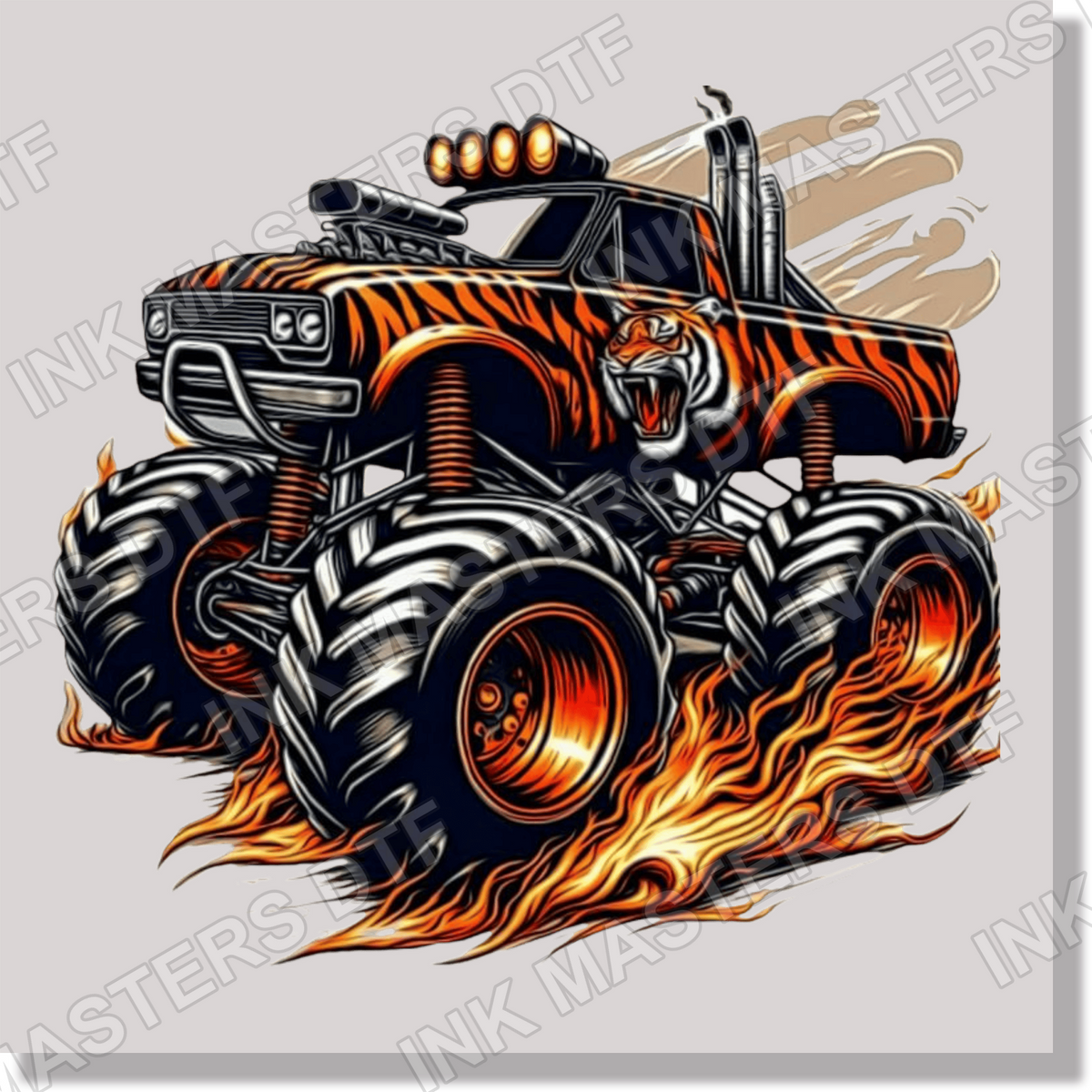 Tiger Monster Truck DTF Transfer