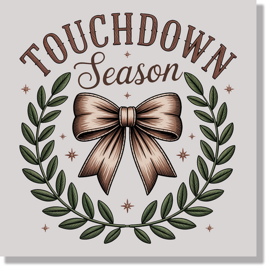 Touch Down Season Green And Brown  DTF Transfer