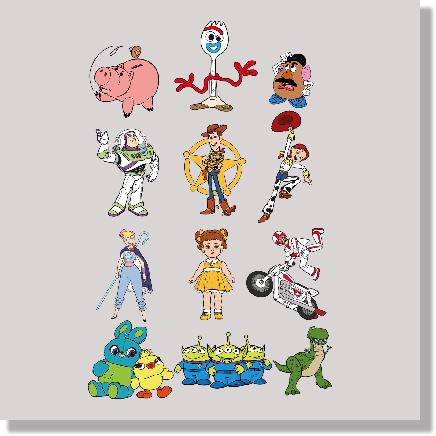 Toy Story 4 Characters DTF Transfer