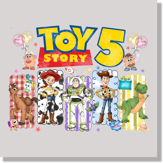 Toy Story 5 Preppy Stripes Friends DTF Transfer